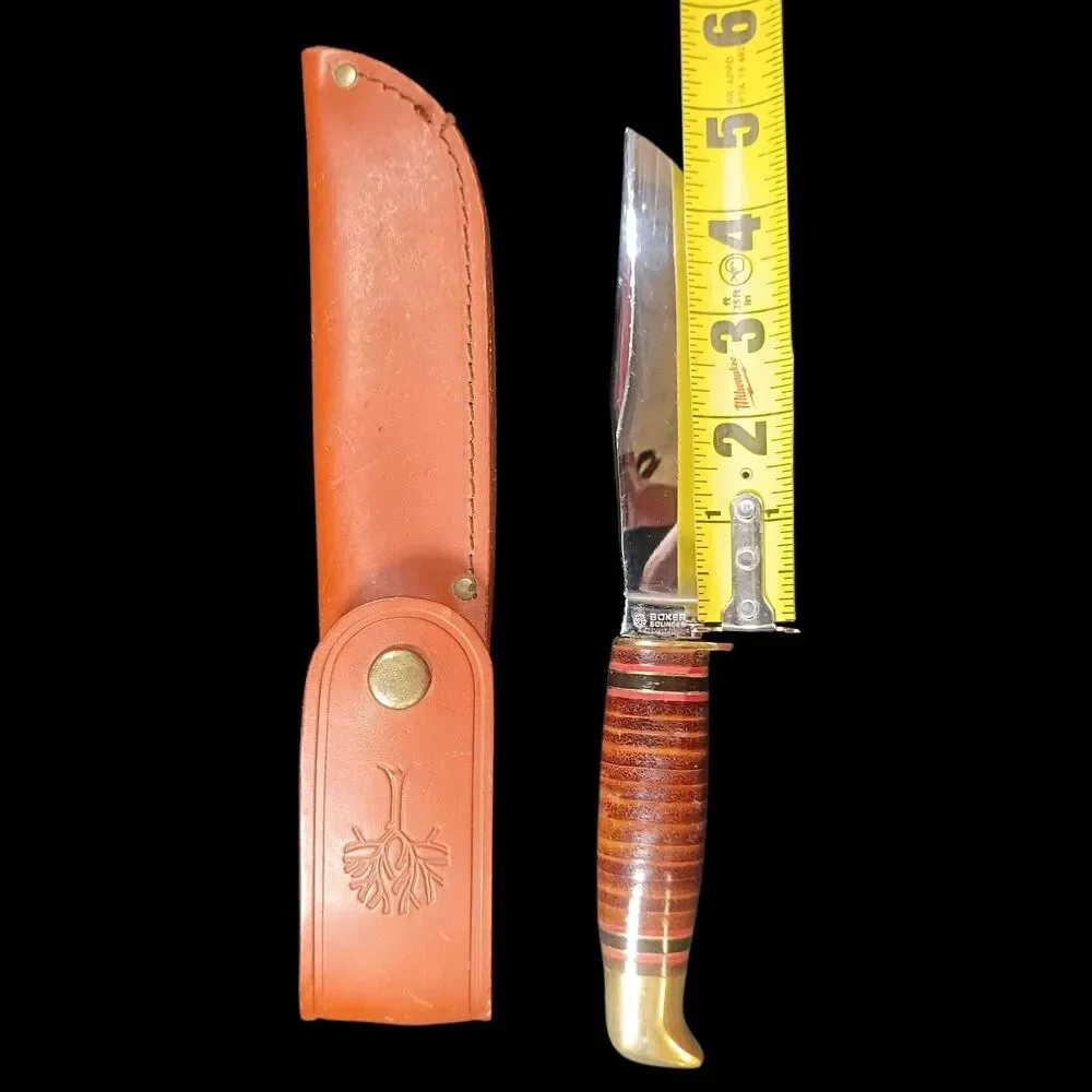 Vintage Boker Knife #193 With Original Sheeth Solingen Germany Hunting Skinning